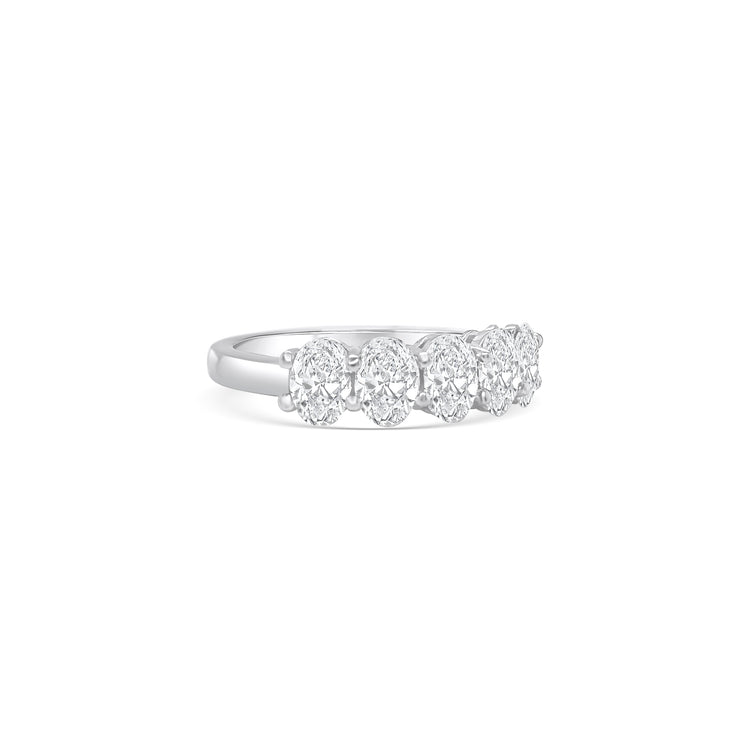 Oval Cut Half Eternity Diamond Ring