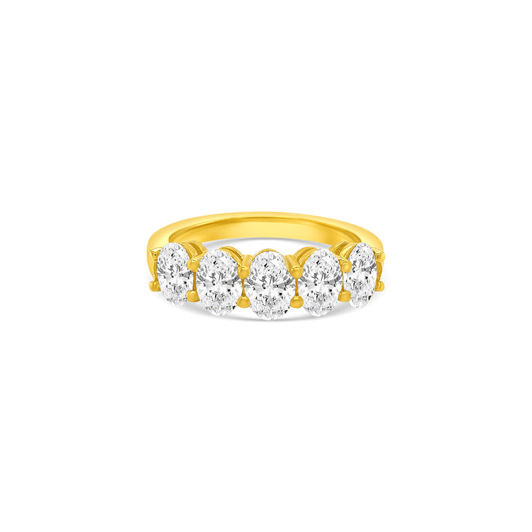Oval Cut Half Eternity Diamond Ring