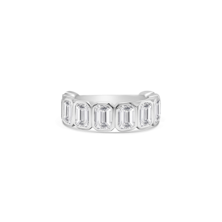 Emerald Cut Half Eternity Diamond Ring