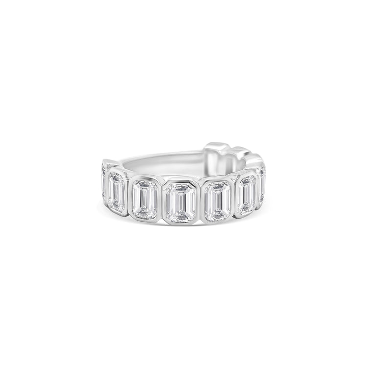 Emerald Cut Half Eternity Diamond Ring