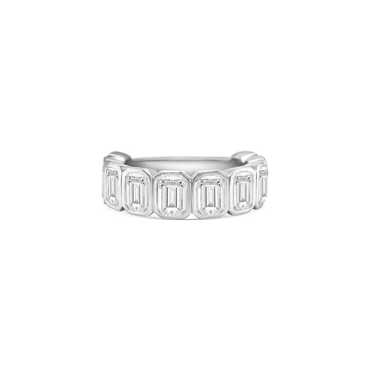Emerald Cut Half Eterntity Diamond Ring