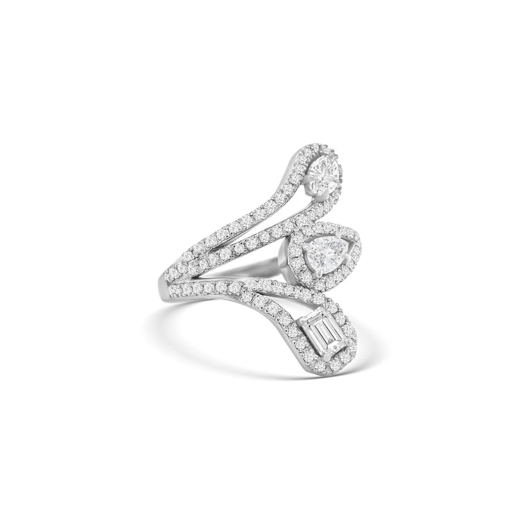 Round Brilliant Cut Teardrop Diamond Ring