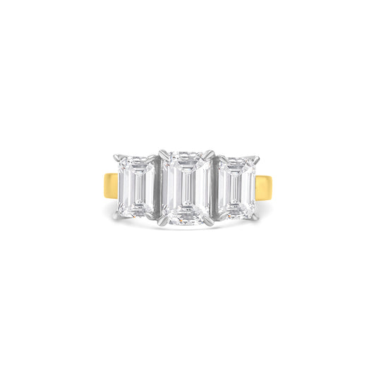 Emerald Cut Trilogy Diamond Ring