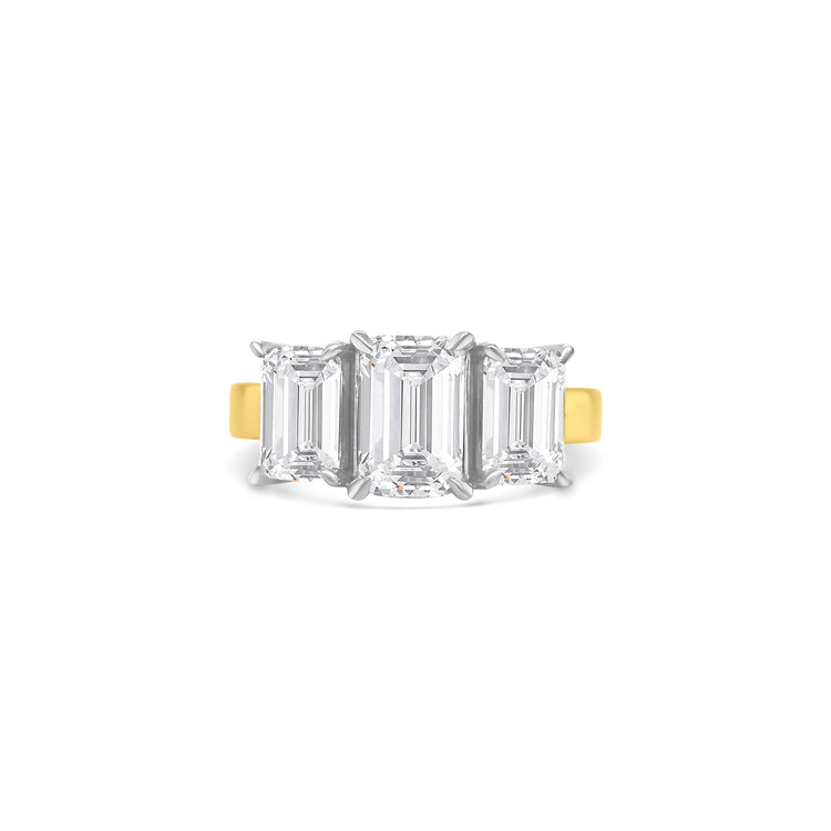 Emerald Cut Trilogy Diamond Ring