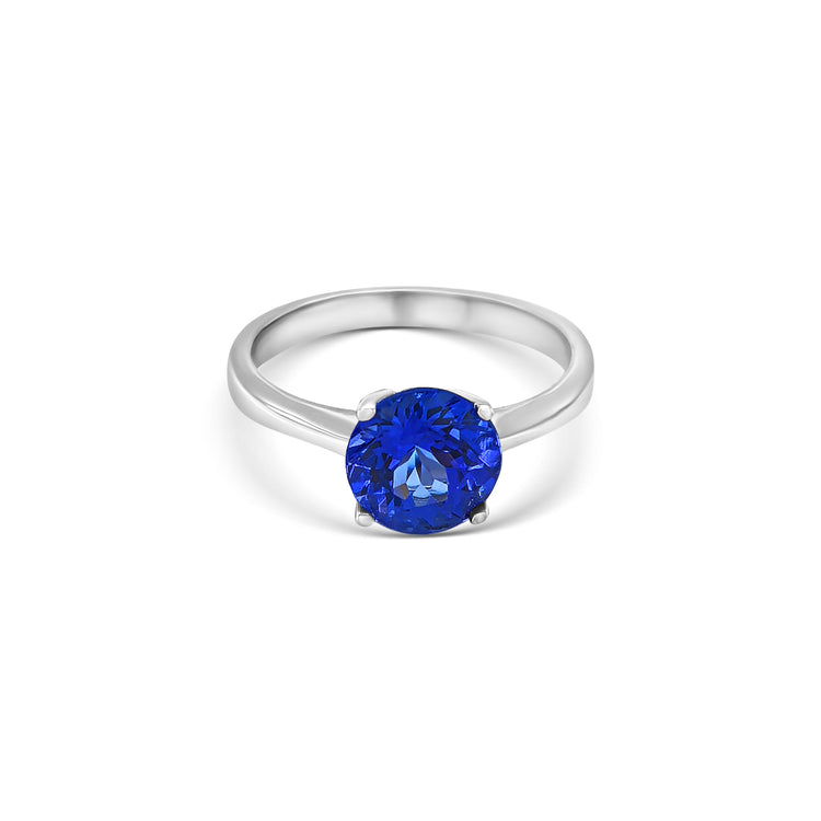 Round Cut Tanzanite Solitaire Ring