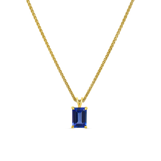 Emerald Cut Tanzanite Pendant