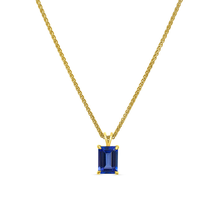 Emerald Cut Tanzanite Pendant