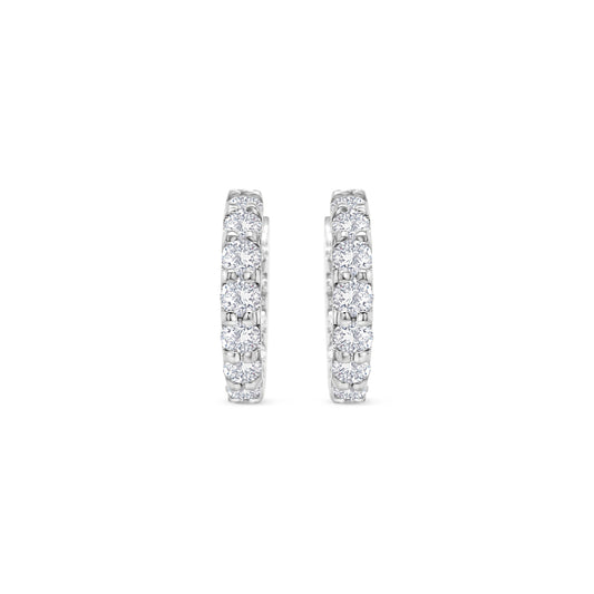 Round Brilliant Cut Diamond Huggy Earrings