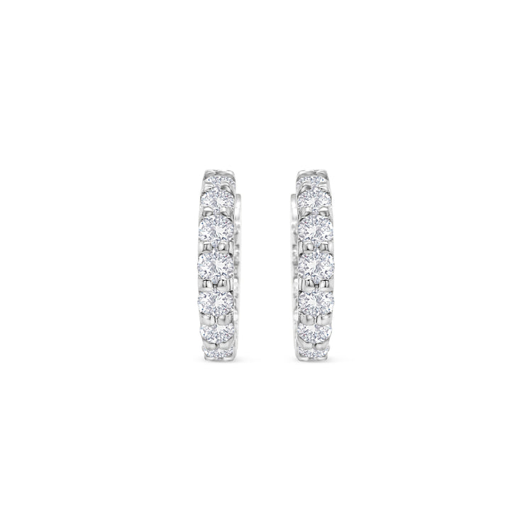 Round Brilliant Cut Diamond Huggy Earrings