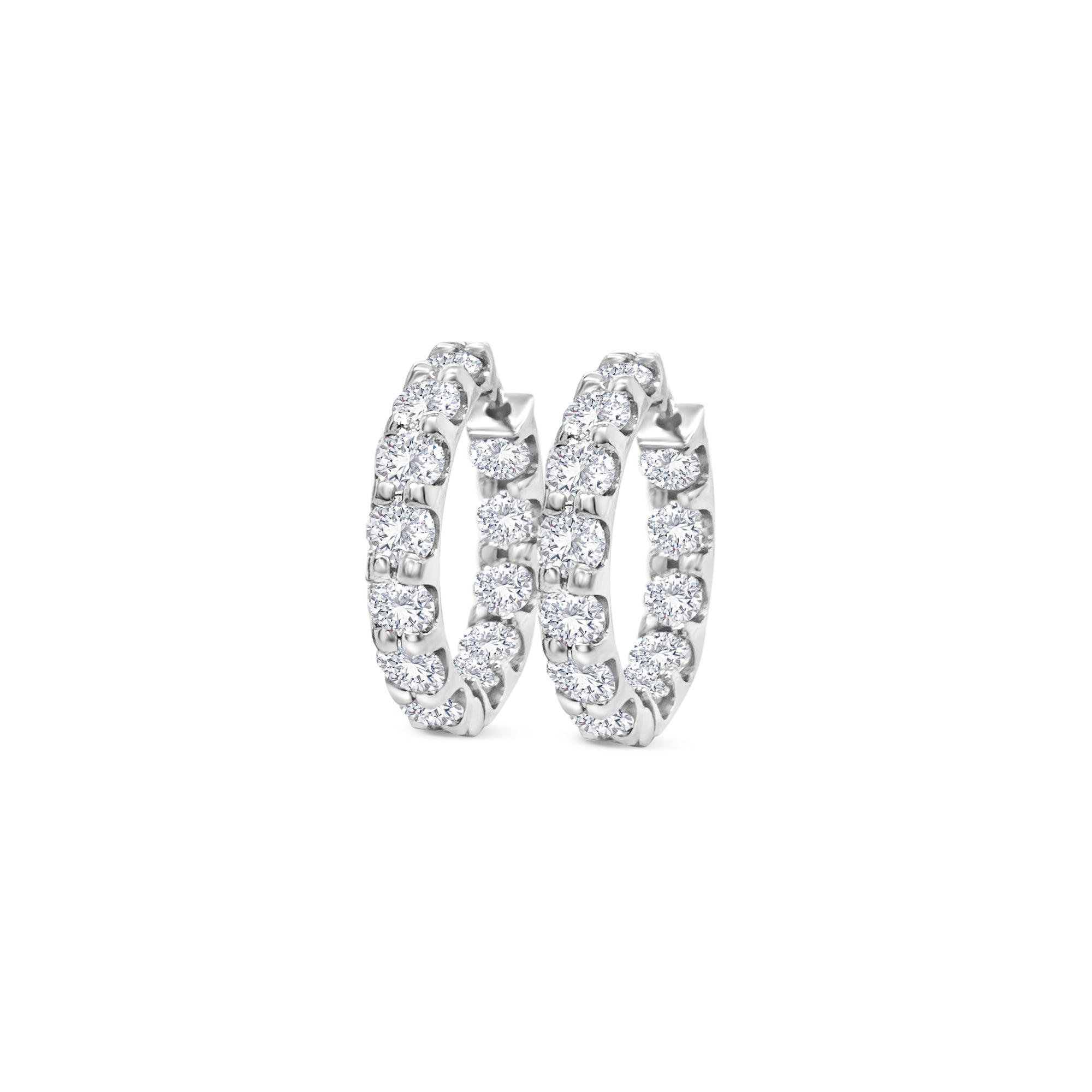 Round Brilliant Cut Diamond Huggy Earrings