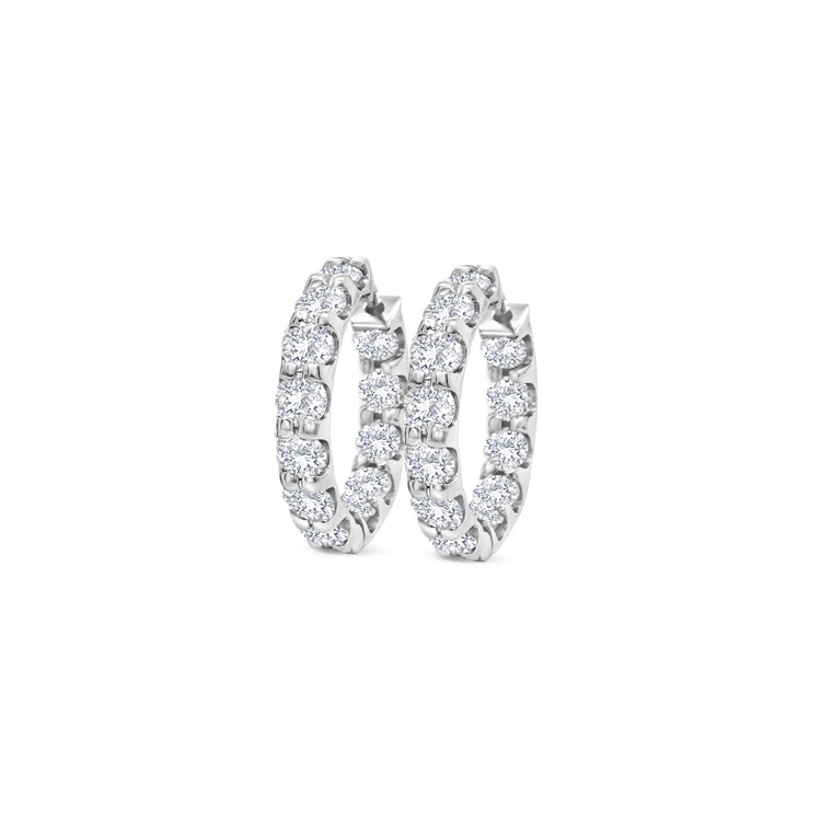 Round Brilliant Cut Diamond Huggy Earrings