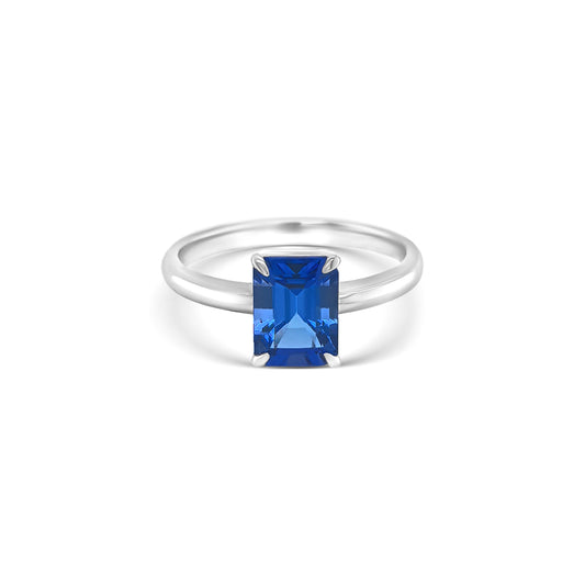 Emerald Cut Tanzanite Solitaire Ring