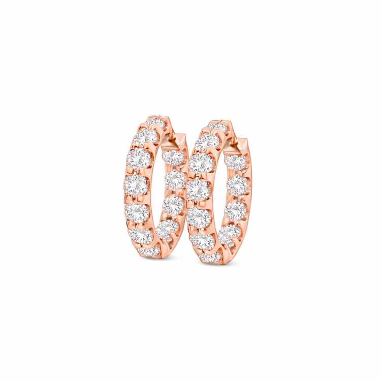 Round Brilliant Cut Diamond Huggy Earrings