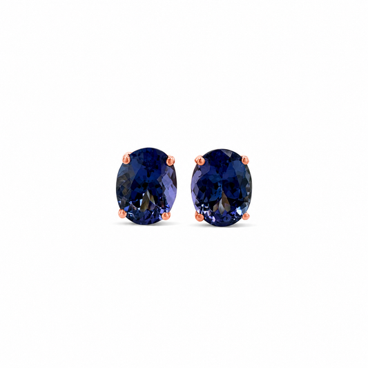 Oval Cut Tanzanite Stud Earrings