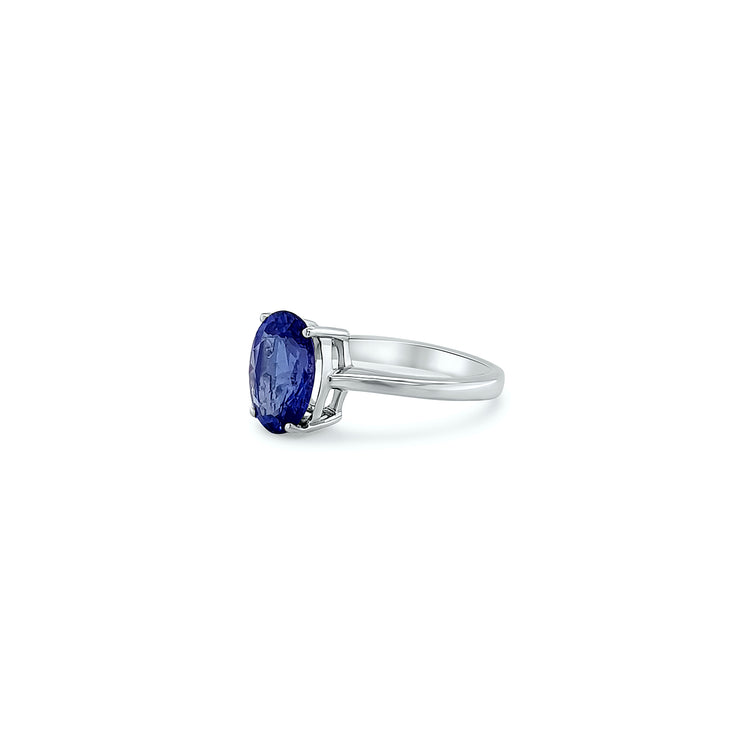 Oval Cut Tanzanite Solitaire Ring