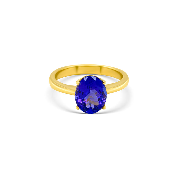 Oval Cut Tanzanite Solitaire Ring