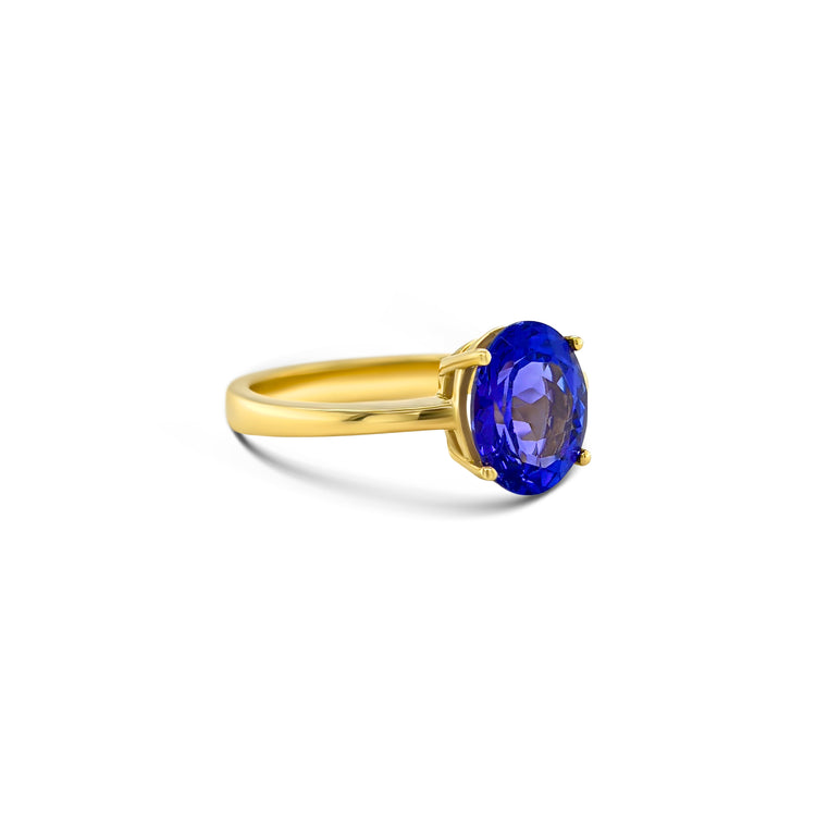 Oval Cut Tanzanite Solitaire Ring