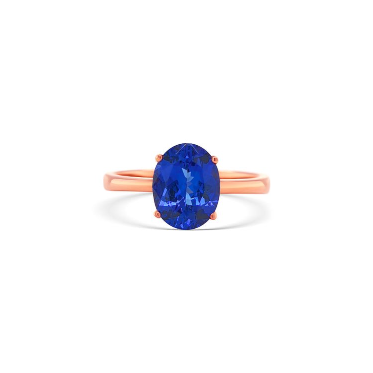 Oval Cut Tanzanite Solitaire Ring