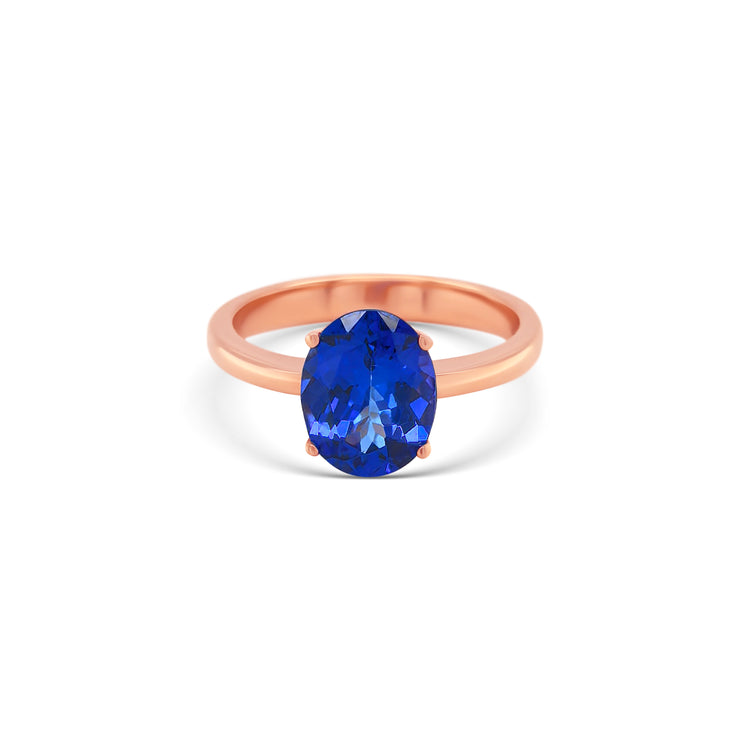 Oval Cut Tanzanite Solitaire Ring