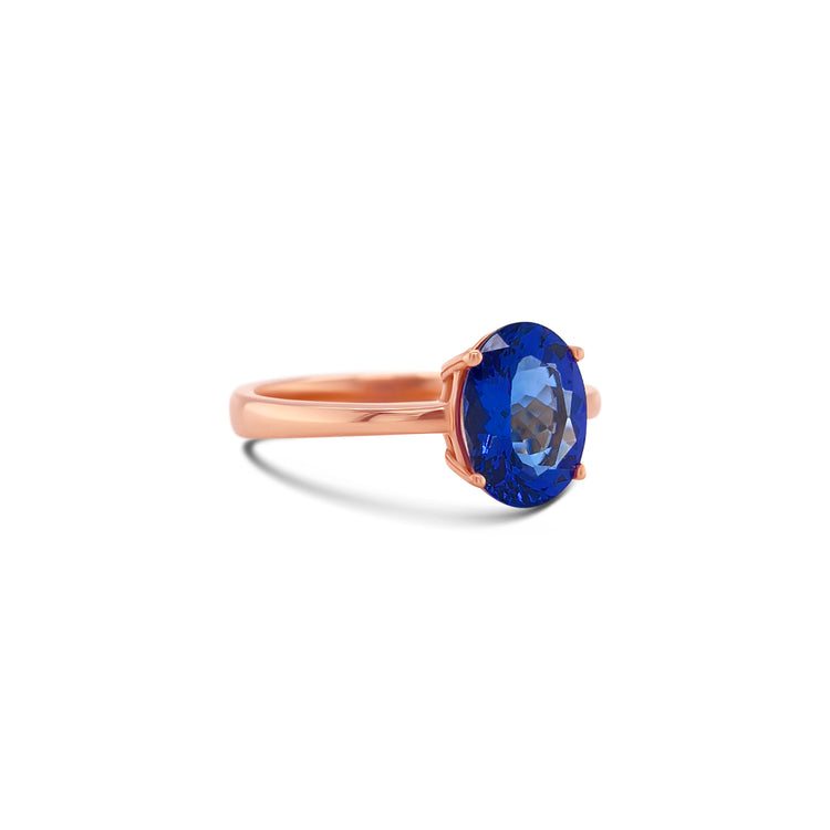 Oval Cut Tanzanite Solitaire Ring