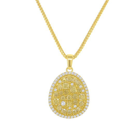 Fancy Intense Yellow Multi Shaped Diamond Pendant