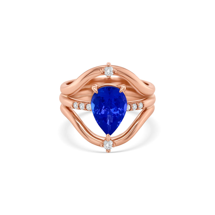 Pear Shape Tanzanite & Diamond Ring