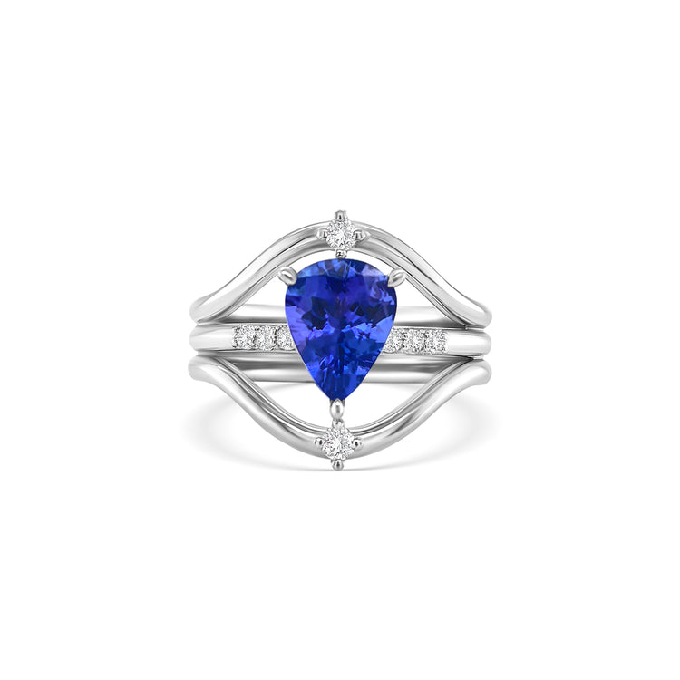 Pear Shape Tanzanite & Diamond Ring