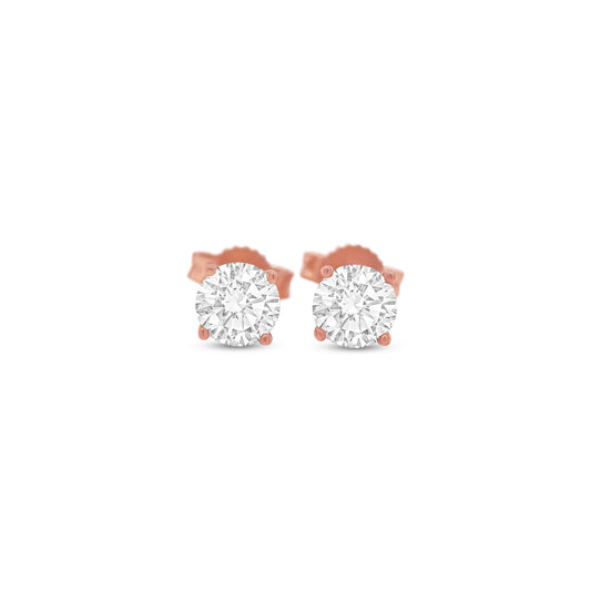 Round Brilliant Stud Diamond Earrings