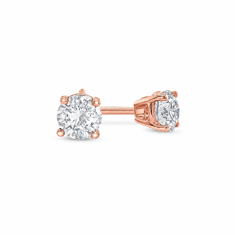 Round Brilliant Cut Diamond Stud Earrings