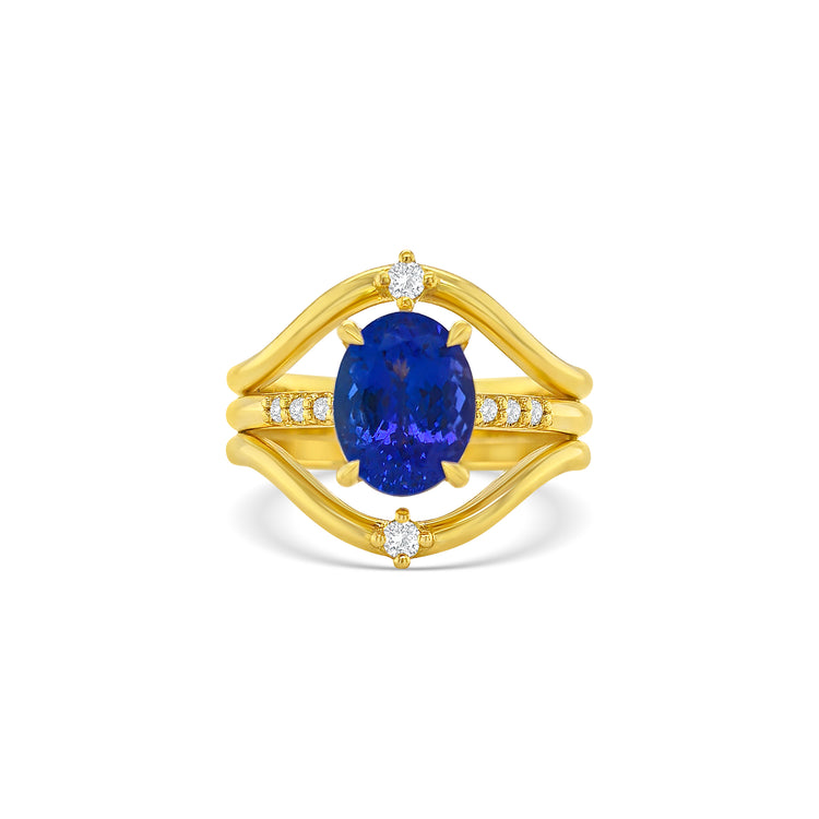 Oval Cut Tanzanite & Diamond Ring