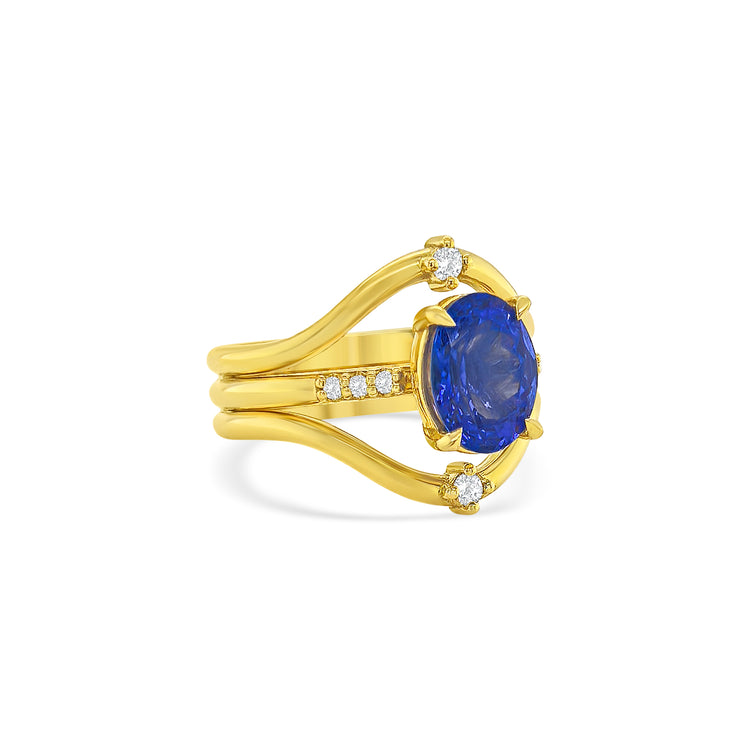 Oval Cut Tanzanite & Diamond Ring