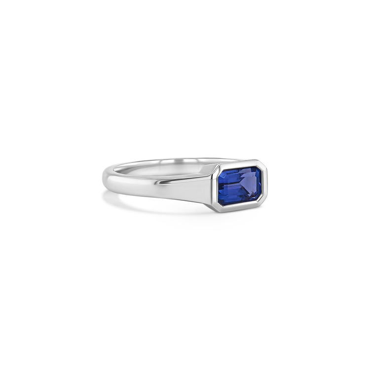 Emerald Cut Tanzanite Solitaire Ring