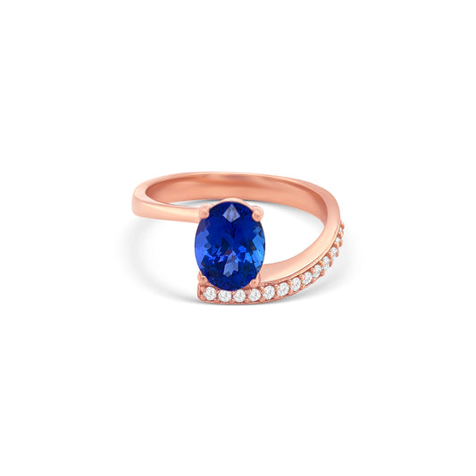 Oval Tanzanite Diamond Dress Ring
