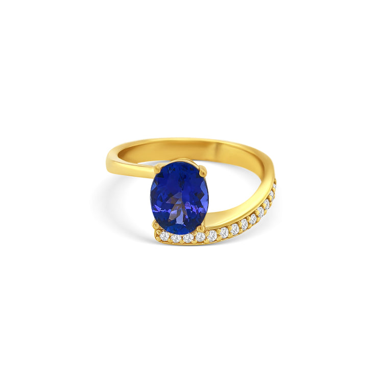 Oval Tanzanite Diamond Dress Ring