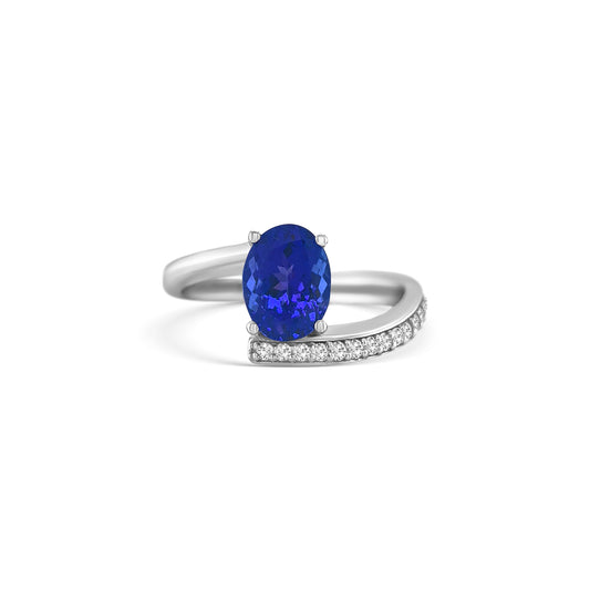 Oval Tanzanite Diamond Dress Ring