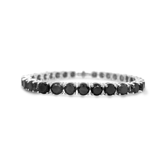 Round Cut Black Diamond Tennis Bracelet