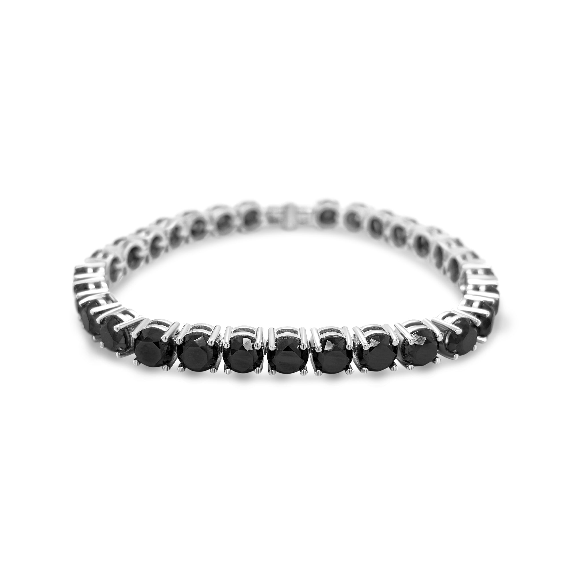Round Cut Black Diamond Tennis Bracelet