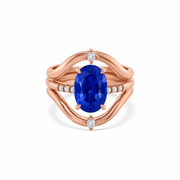 Oval Tanzanite Split Shank Diamond Ring