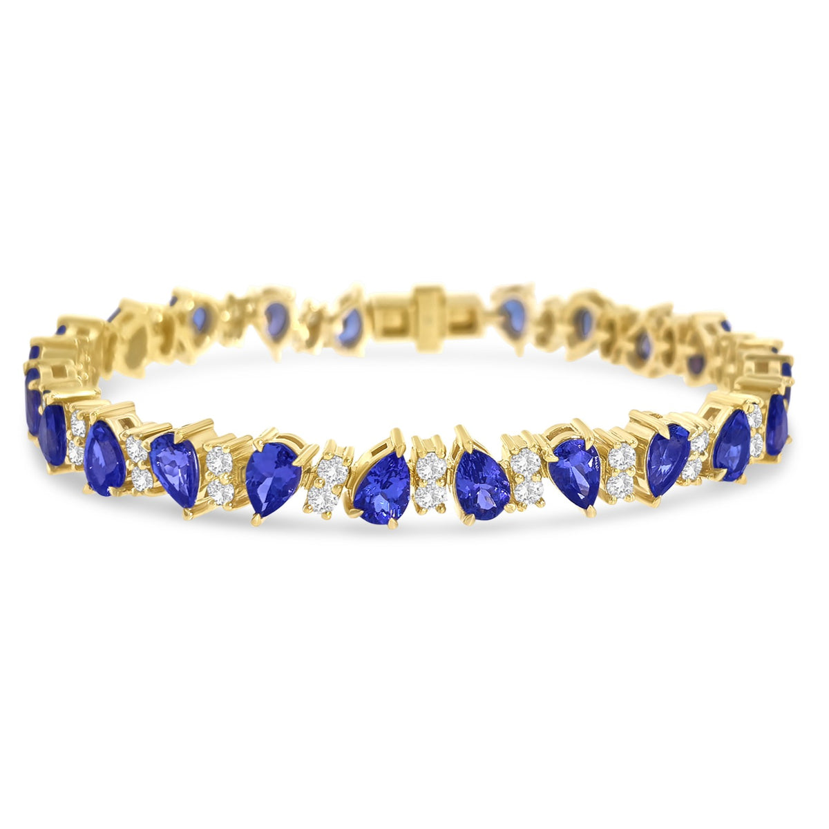 Pear Cut Tanzanite Diamond Tennis Bracelet