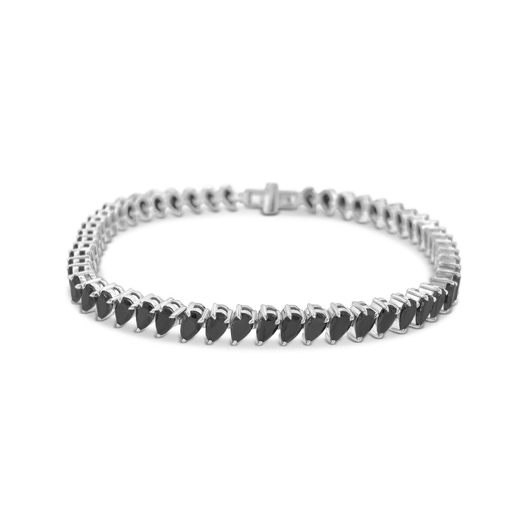 Pear Cut Black Diamond Tennis Bracelet