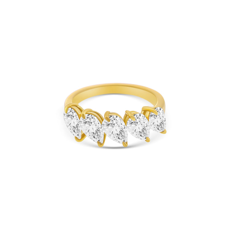 Pear Cut Diamond Five Stone Ring