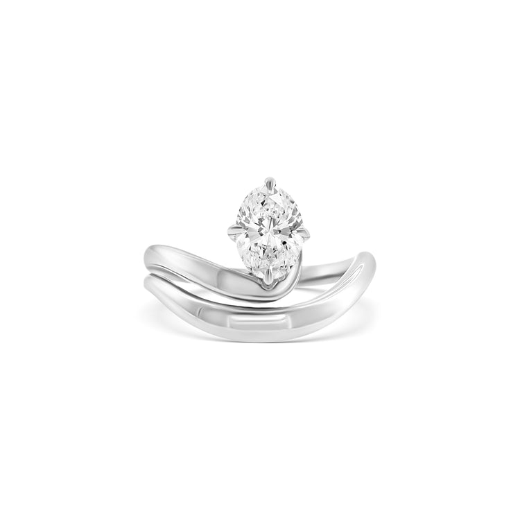 Oval Cut Diamond Bypass Solitaire Ring