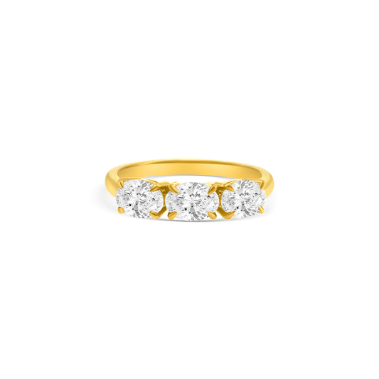 Oval Cut Diamond Trilogy Ring