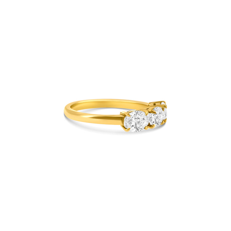 Oval Cut Diamond Trilogy Ring