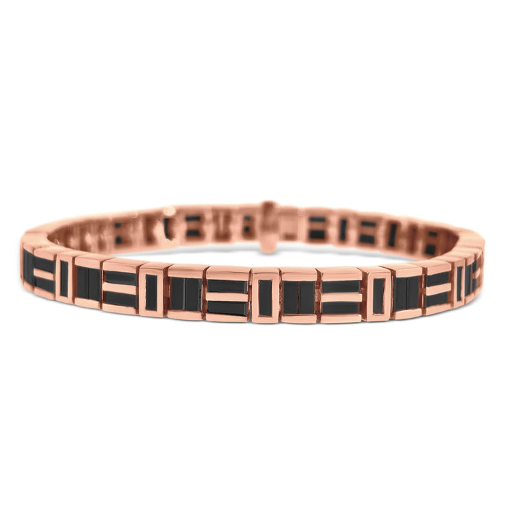 Baguette Cut Black Diamond Tennis Bracelet