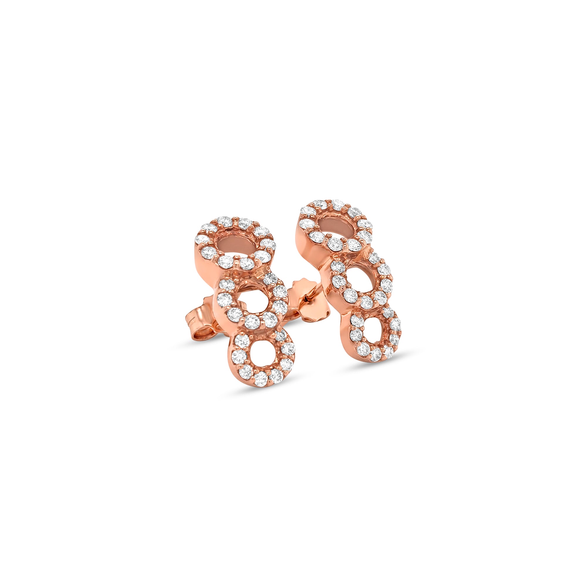 Triple Circle Diamond Stud Earrings
