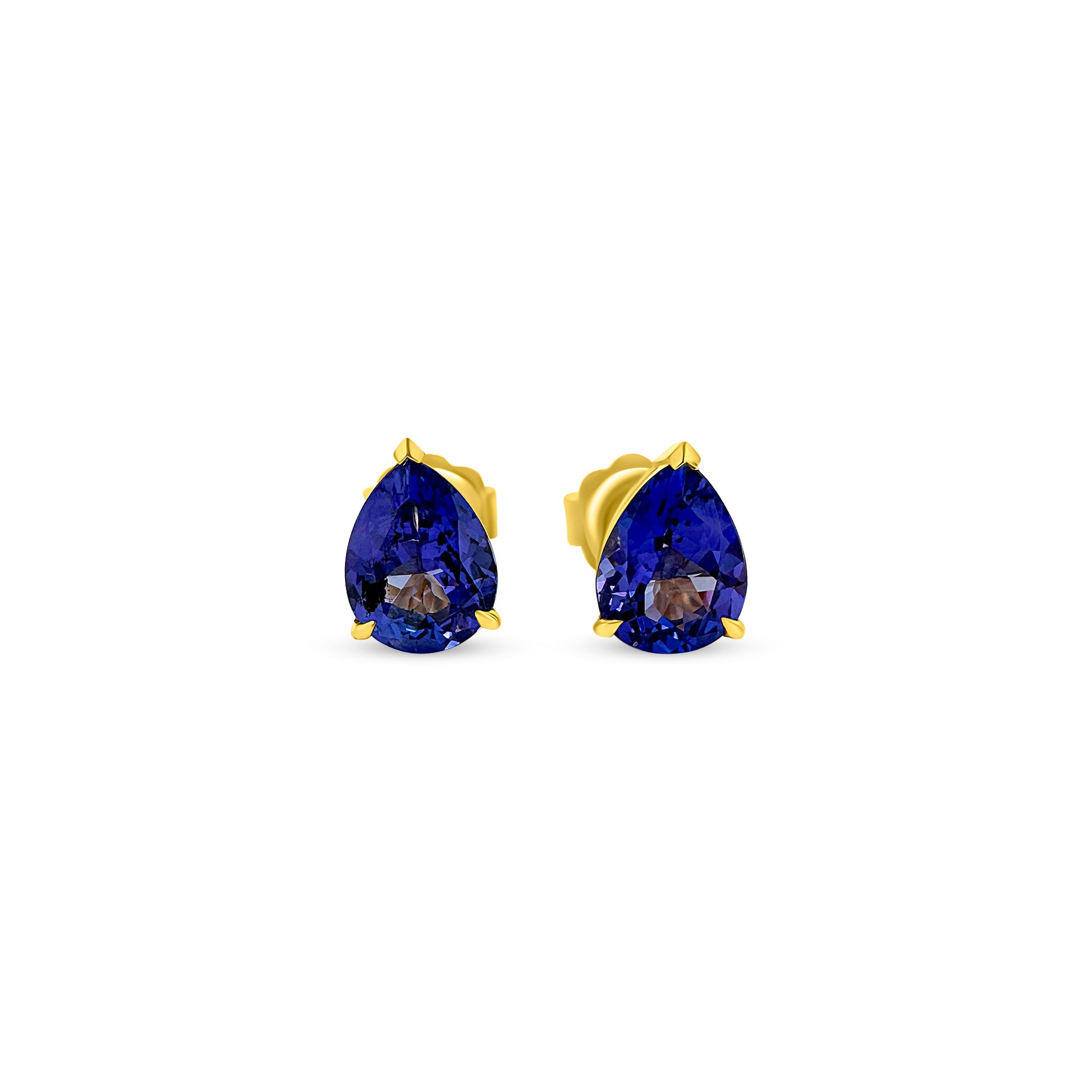 "Pear-shaped tanzanite earrings, Tanzanite stud earrings, Pear earrings, Tanzanite jewelry, Stud earrings, Gemstone earrings, Blue gemstone earrings, Elegant earrings, Classic earrings, Fine jewelry"