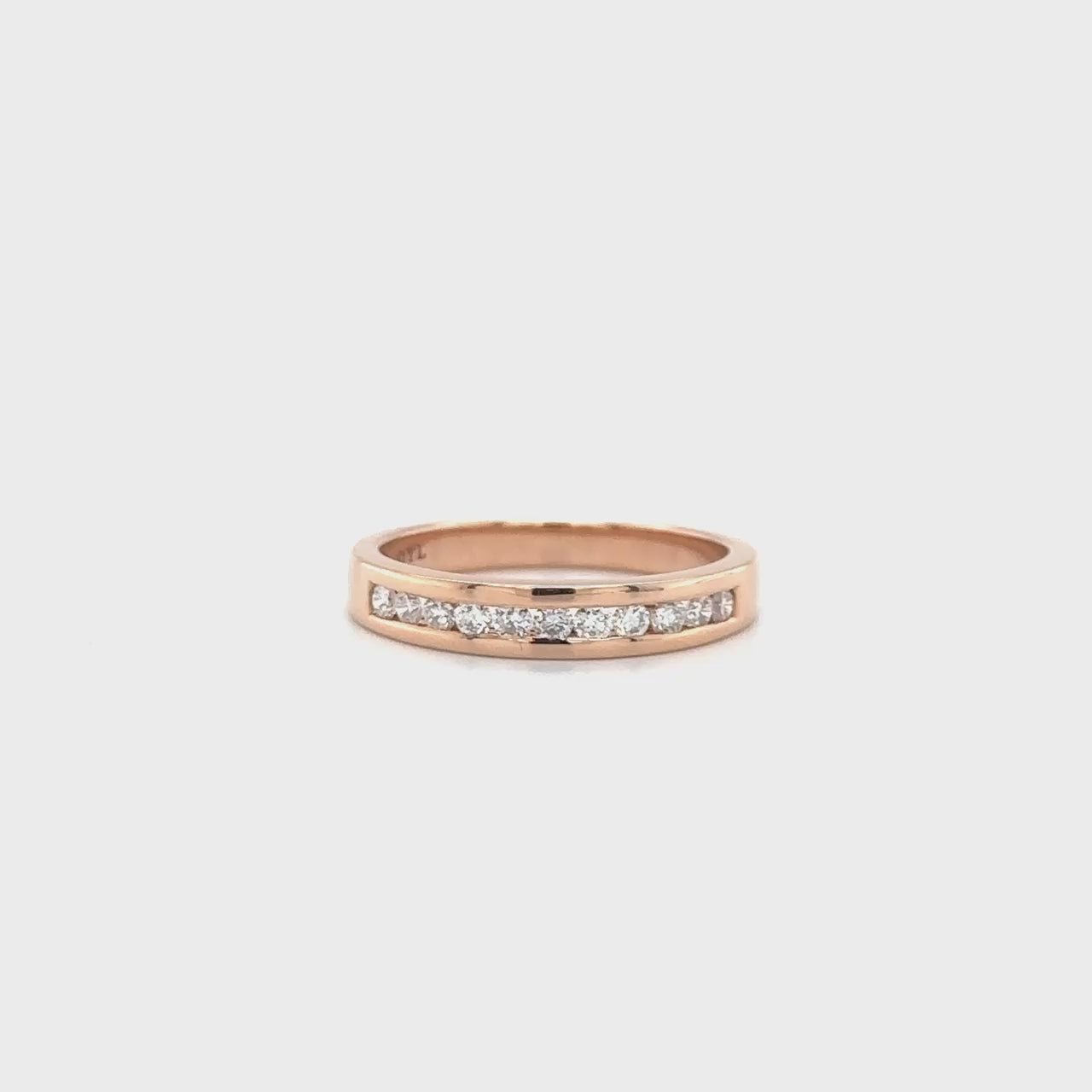 Round Brilliant Channel Set Band, diamond ring, wedding band, anniversary band, channel set diamonds, white gold band, jewelry, fashion accessory.