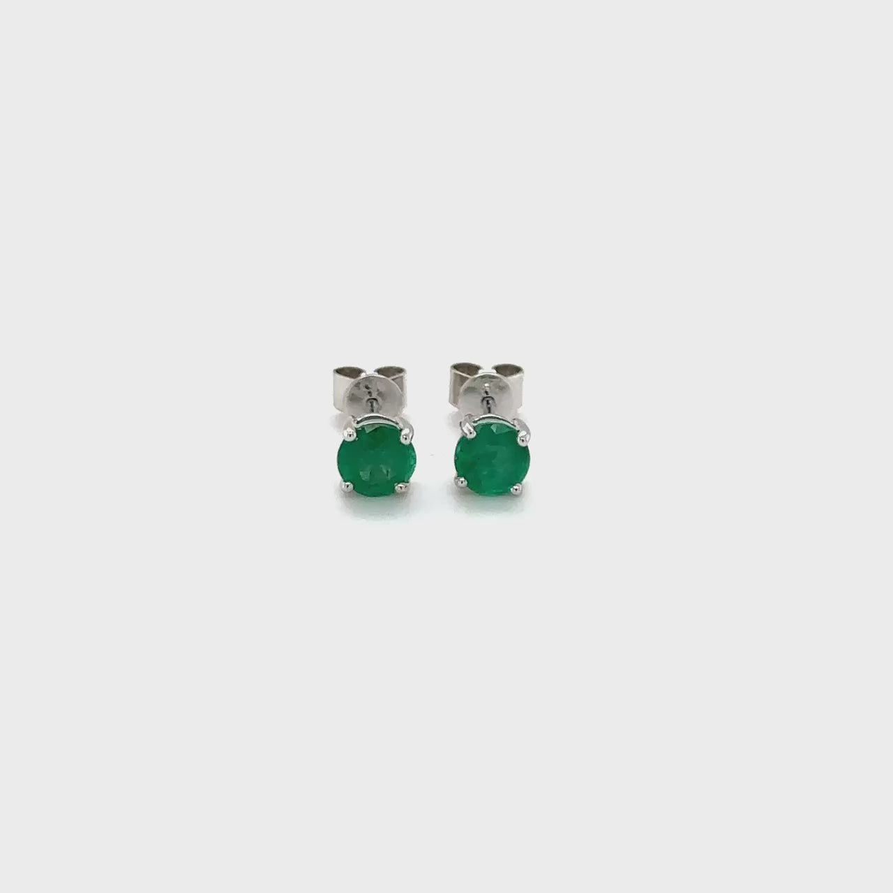 Round Emerald Stud Earrings, Green Gemstone Ear Studs, Sterling Silver Emerald Earrings, Classic Emerald Studs, Genuine Emerald Jewelry, May Birthstone Earrings, Elegant Round Emeralds, Sparkling Gemstone Studs, Minimalist Emerald Stud Earrings, Petite Emerald Ear Studs