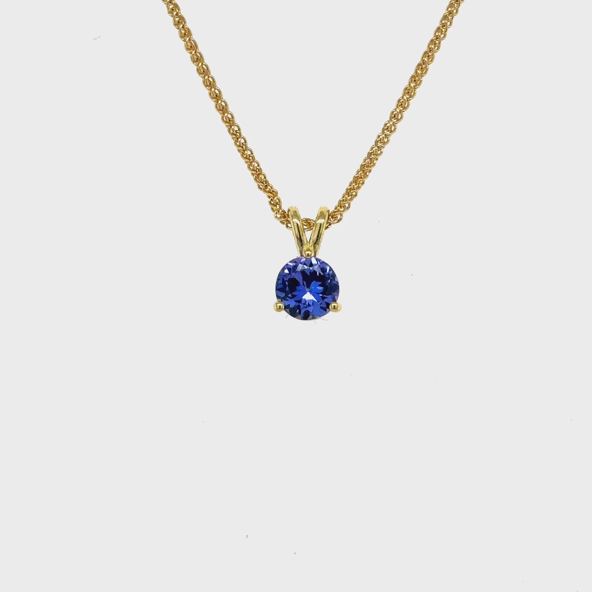 round tanzanite pendant, tanzanite and diamond pendant, gemstone necklace, tanzanite jewelry, round cut tanzanite